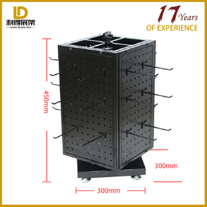Soporte de exhibición giratorio comercial ajustable de cuatro lados